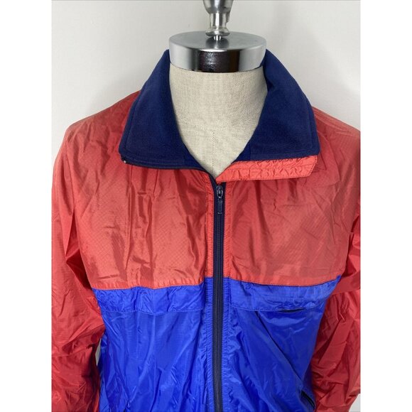 Patagonia Jacket Mens Size Large Blue Red Rain Windbreaker Light Weight Lined - Picture 2 of 10